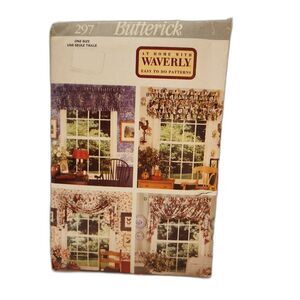 Vintage 90s Butterick #297 Waverly Window Vallance Pattern Patterns One Size